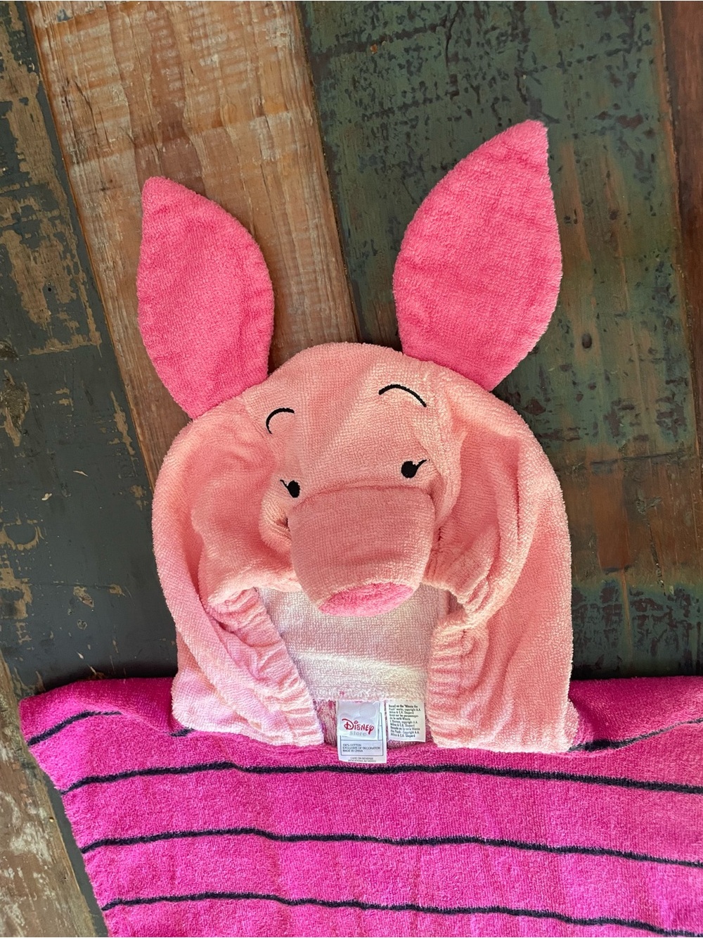 Disney Pink Piglet Hooded Bath Wrap